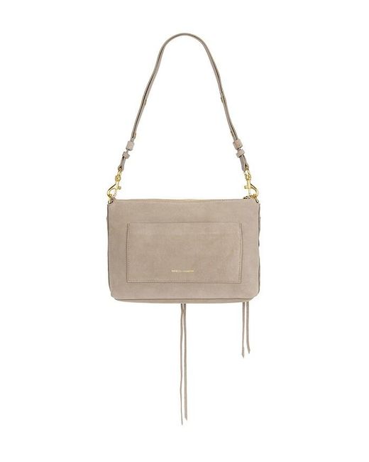 Rebecca Minkoff White Darren Top Zip Shoulder Bag