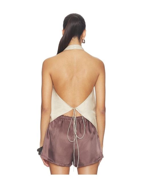 St. Agni Multicolor Cotton Halter Top