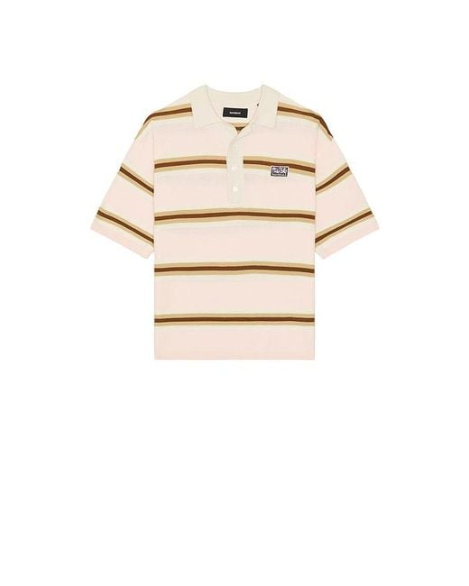 NAHMIAS Natural Knit Striped Polo for men