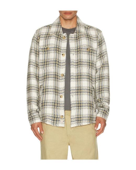 Marine Layer White Max Herringbone Overshirt for men
