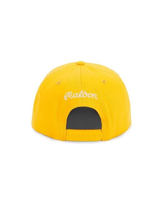 Malbon Golf Yellow M Script Chainstitch Painters Hat for men
