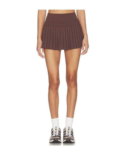 Gold Hinge Brown Pleated Tennis Skirt