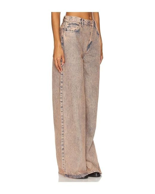 GRLFRND Natural Mid-Rise Baggy Wide Leg Jeans