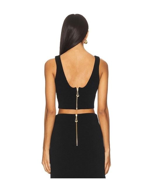 Aje. Black Agave Knit Top