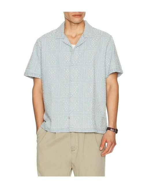 Rails Blue Tyler Camp Collar Shirt for men
