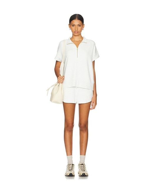 Varley White Ritchie Short Sleeve Sweatshirt