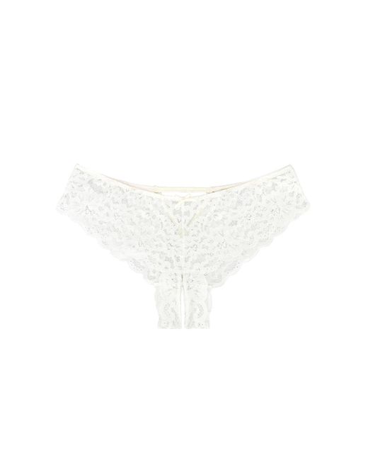 Fleur du Mal Charlotte Lace Crotchless Panty in Ivory (White) - Lyst
