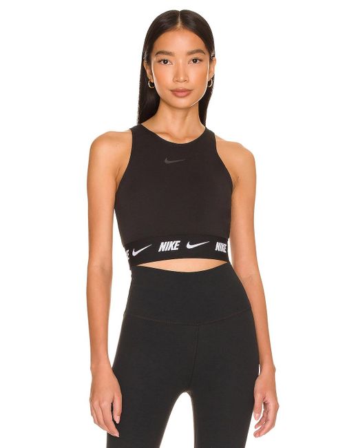 nike crop tape top