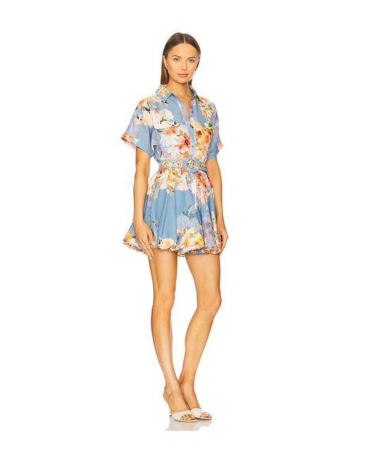 Hemant & Nandita Blue Short Dress With Buckle Belt