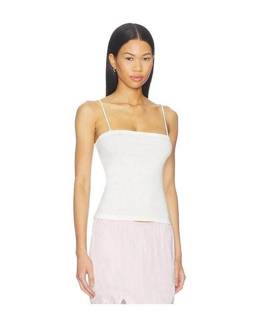 St. Agni White Organic Cotton Square Neck Cami
