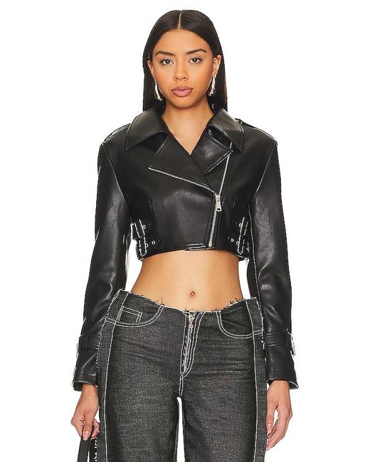 superdown Black Simone Faux Leather Jacket