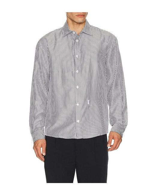 KROST Gray Embroidered Striped Shirt for men