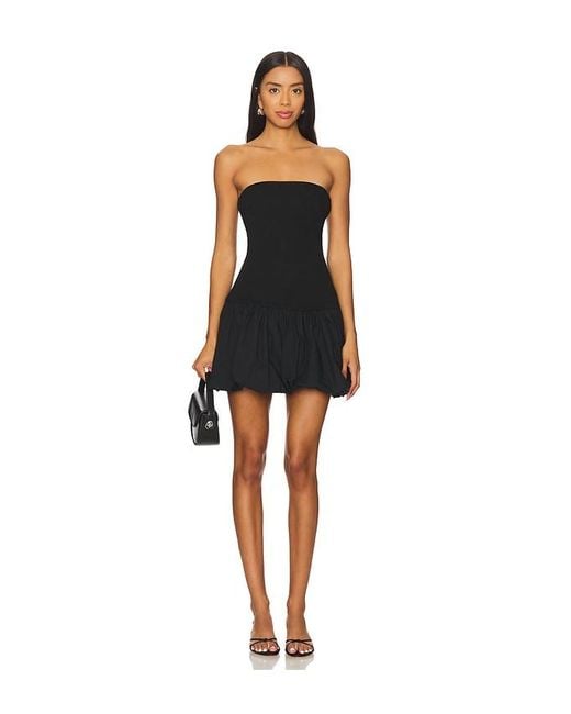 Lovers + Friends Black Mac Cotton-Blend Mini Dress