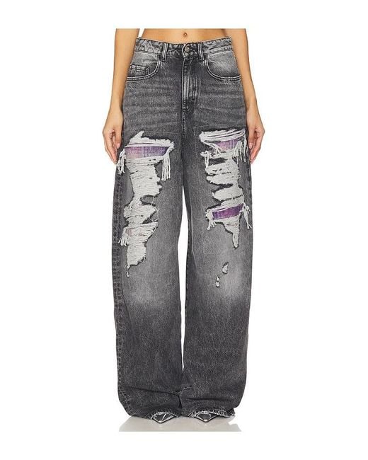 ICON DENIM Black Coco Wide Leg Jeans