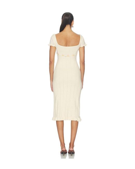 Mirror Palais White Tulip Midi Dress