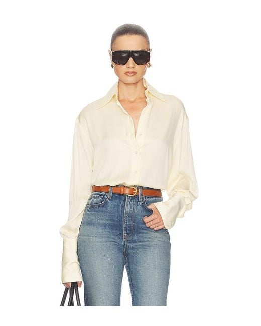 Helsa Blue The Relaxed Silk Shirt