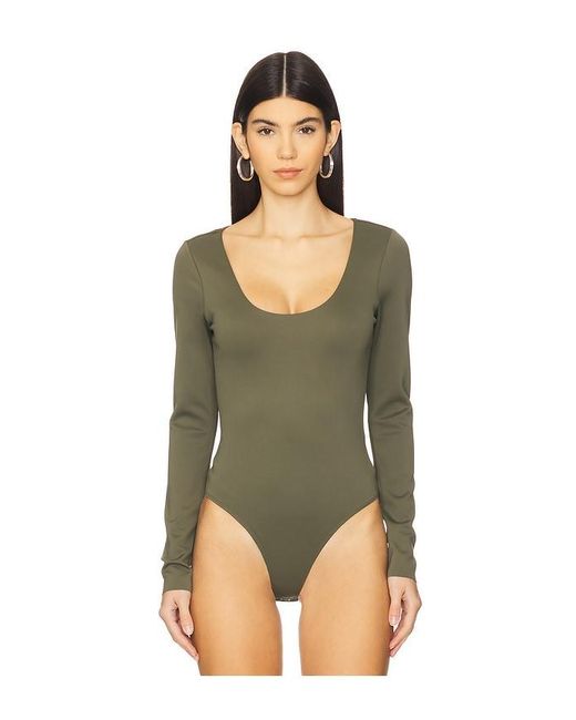 GOOD AMERICAN Blue Sculpting Scoop Long Sleeve Body