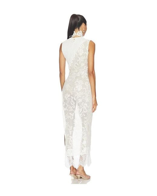 YELLOW THE LABEL White Greta Lace Tunic Dress