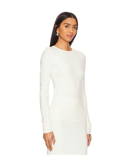 ÉTERNE White Long Sleeve Fitted Top