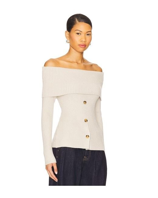 Blank NYC White Off The Shoulder Sweater Top