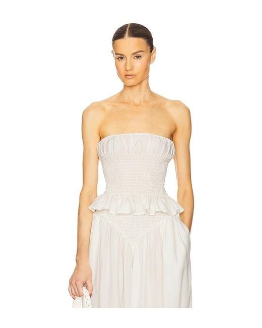 Helsa White The Smocked Tunic