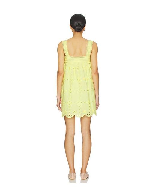 Line & Dot Yellow Marga Mini Dress