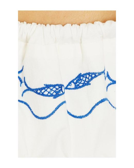 Line & Dot White Oia Romper
