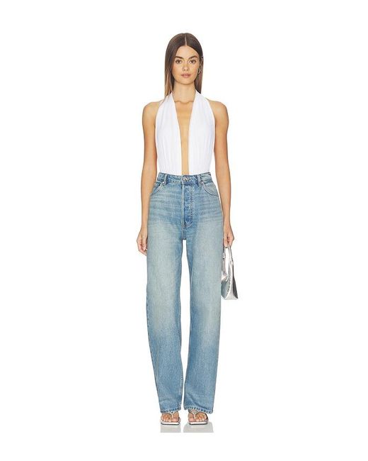 Norma Kamali White Halter Bodysuit