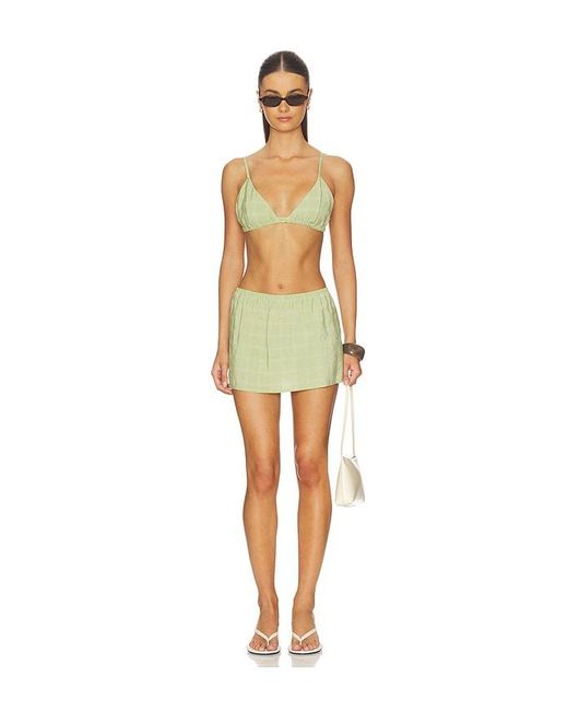 Milkwhite Green Mini Skirt