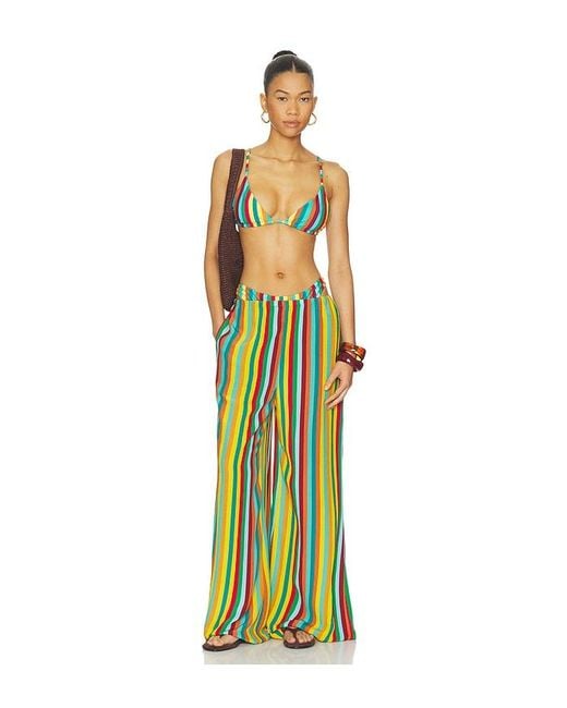 Simon Miller Green Nella Crepe Wide Leg Pant