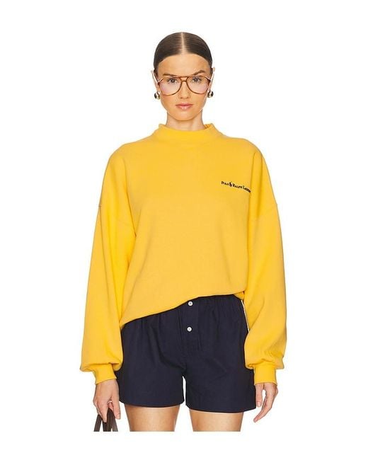 Polo Ralph Lauren Yellow Vintage Fleece Logo Sweatshirt