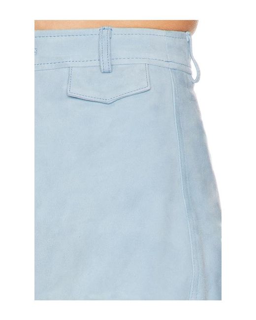 Helsa Blue The Suede Micro Shorts