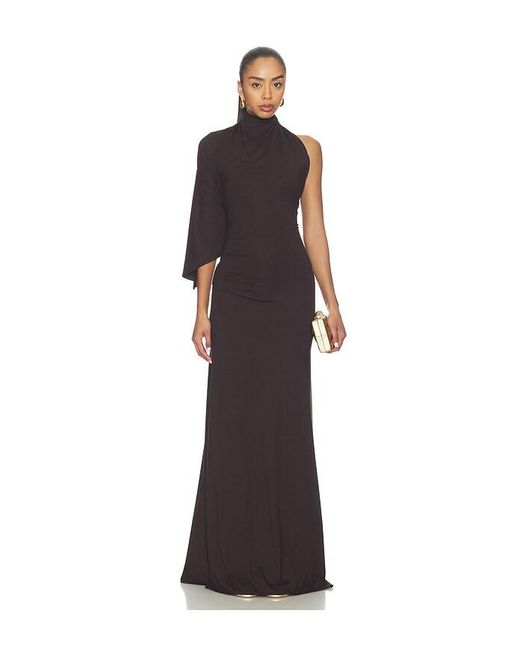 Diana Milkanova Studio Brown One Shoulder Dress