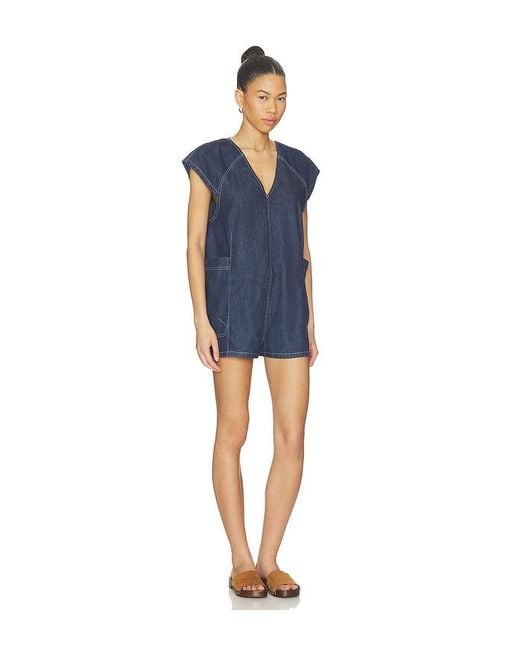 Free People Blue X We The Free Free Fall Denim Romper