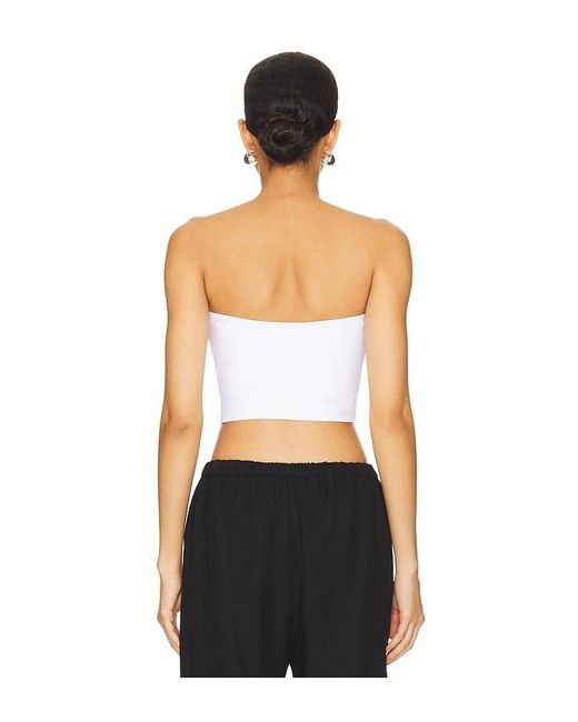 Susana Monaco White Strapless Crop Top