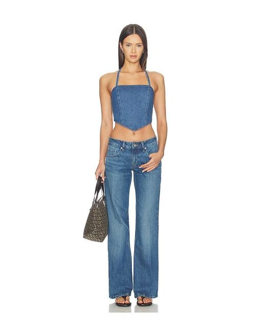 GOOD AMERICAN Blue Denim Recess Top