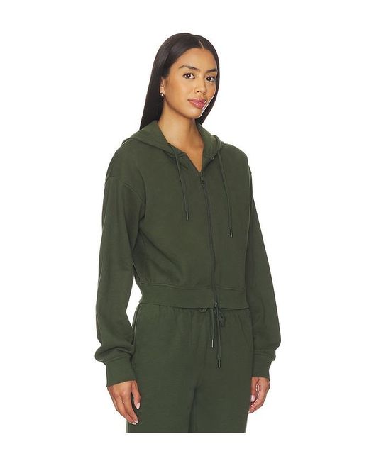 Beyond Yoga Green Luxe Fleece Zip Up Hoodie