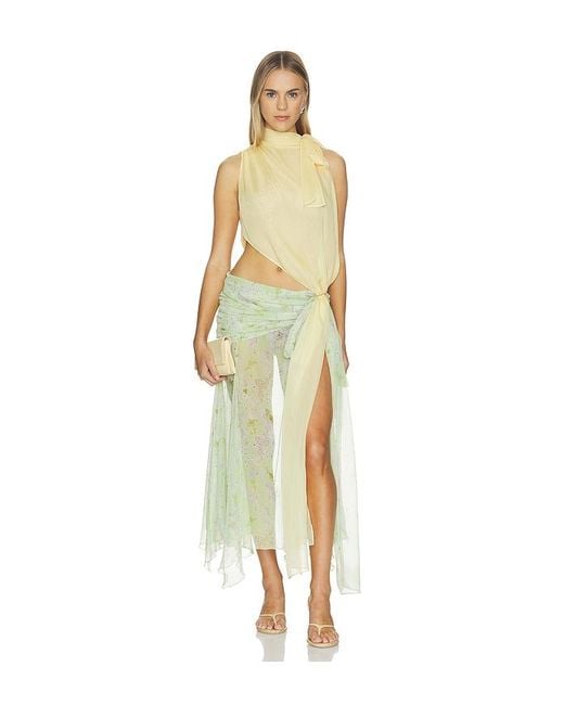 Siedres Metallic Dalia Two Toned Draped Chiffon Gown