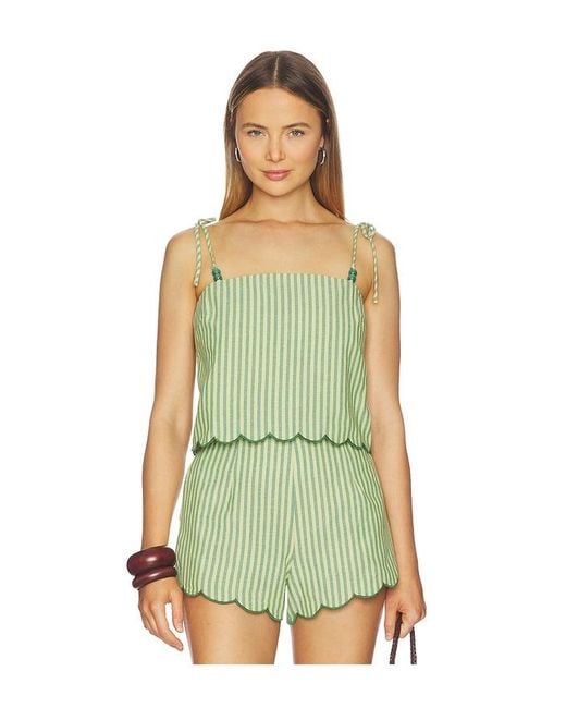 MINKPINK Green Capri Tie Shoulder Cami