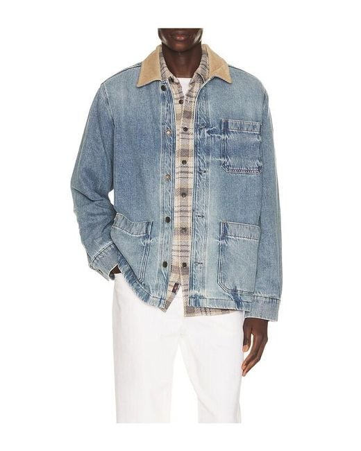 Faherty Brand Blue High Ridge Twill Studio Jacket for men