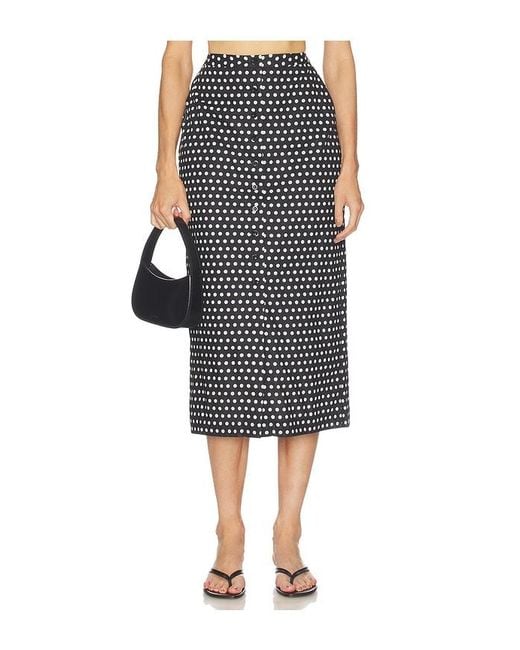 FRAME Black The Polka Dot Skirt
