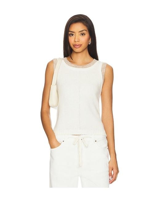 Central Park West White Dylan Spacedye Double Layer Tank