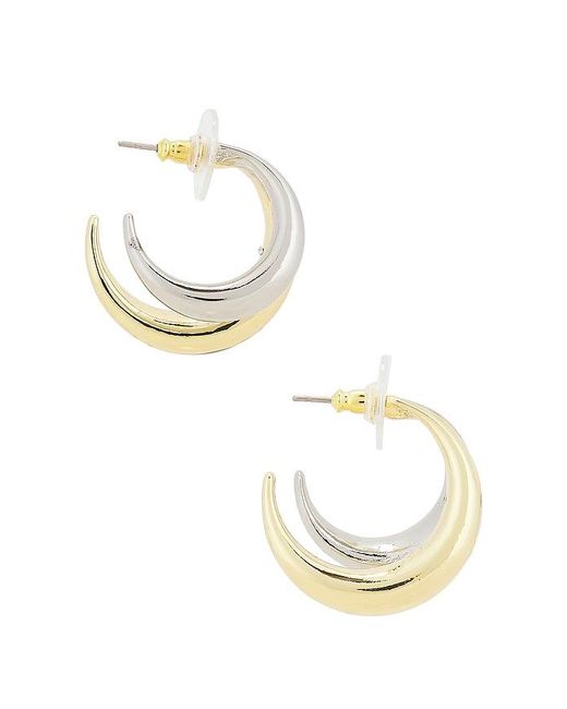 BaubleBar Metallic Mixed Metal Double Hoop Earrings