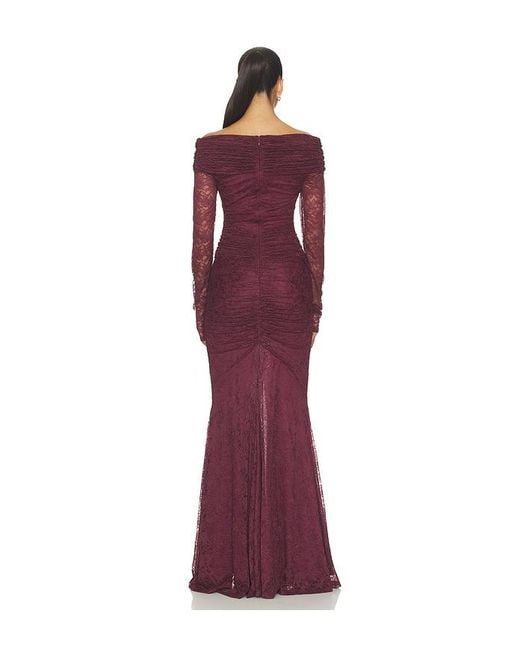 Misha Red The Kali Ruffle Lace Dress