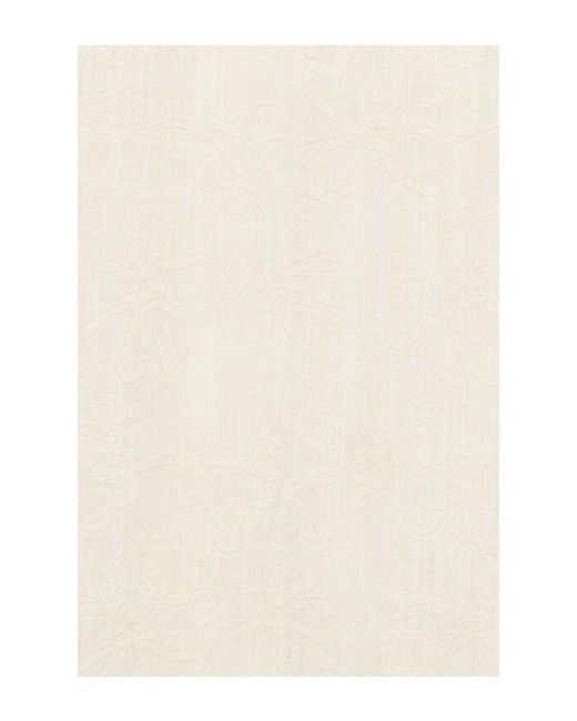 Vince White Embroidered Floral Short Sleeve Cabana Shirt for men