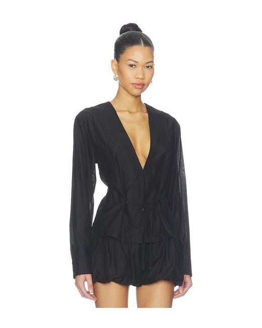 Lovers + Friends Black Caden Blouse