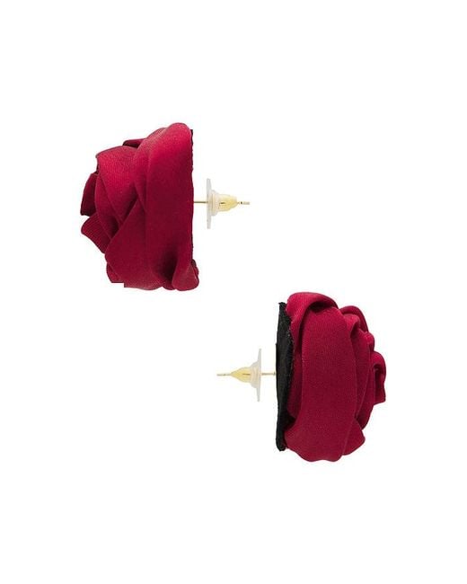 petit moments Red Rosette Studs
