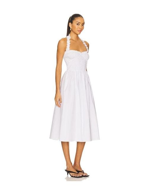 MAJORELLE White Alexis Midi Dress