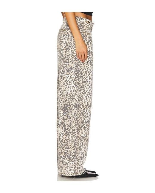 Lioness White Rigid Leopard Print Boyfriend Jeans
