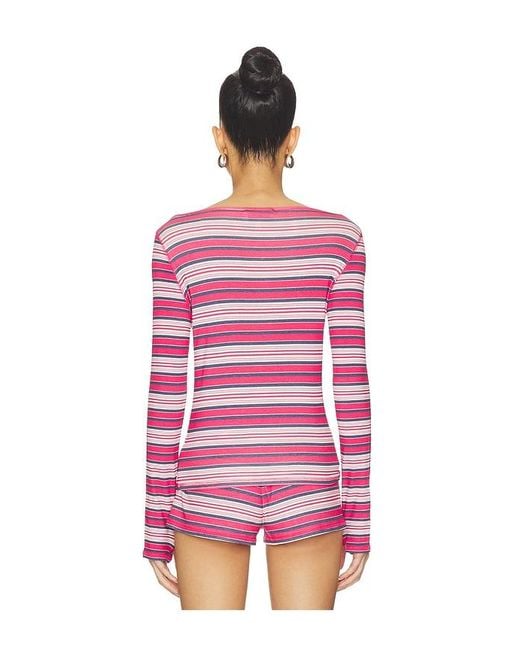Frankie's Bikinis Pink X Jennie Sophie Lightweight Jersey Long Sleeve Top